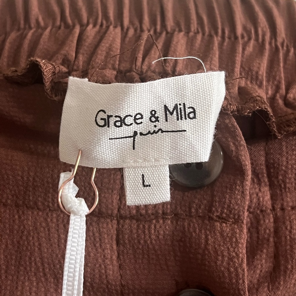 Lg Midi Skirt with belt and button front - Picture 3 of 6